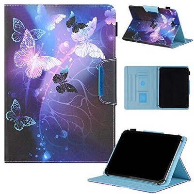 Universal 7 8 Inch Android Tablet Case, Tablet Case Cover 01 Purple Butterfly
