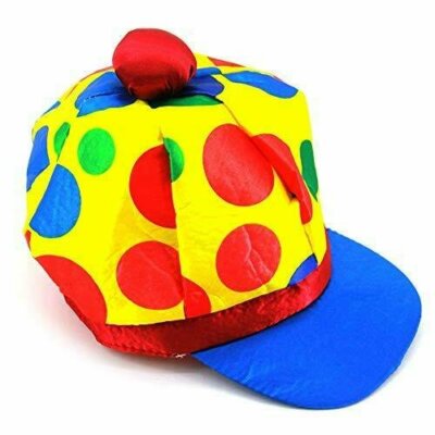 Dress Up America Multicolored Polka Dot Clown Cap – (one Size, Unisex)