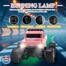 hehred Mini RC Truck,1:64 Scale Monster Truck Remote Control Car with Lights, 2.4Ghz Remote Control RC Car and Trailer, Speed and Steering Adjustable (Pink)