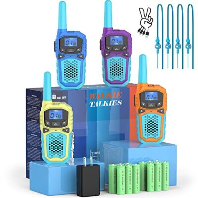 For Kids 4 Pack Rechargeable Walkie Talky Long Range For Adu