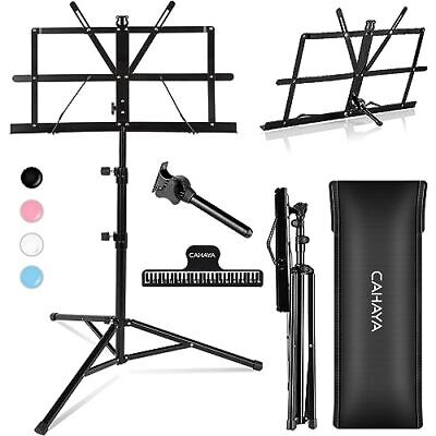 2 in 1 Dual Use Extra Stable Reinforced Folding Sheet Music Stand & Desktop B...