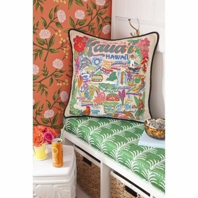 Kauai Hand-Embroidered Pillow