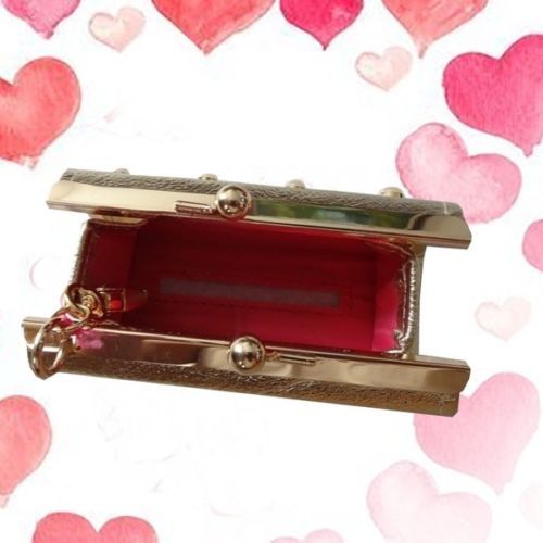 Nwt BETSEY JOHNSON Dog Pet Waste Bag Holder Metallic Gold Color slot at bottom