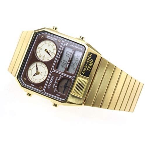 Pre-owned Citizen Jg2103-72x Ana-digi Temp Gold Men's Watch Authentic Stainless Steel Gift