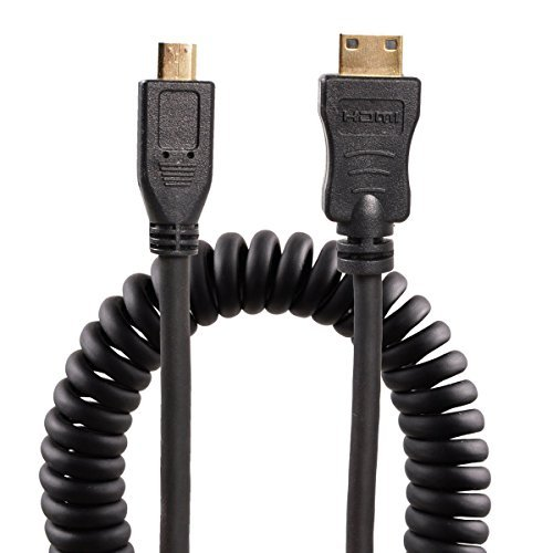UCEC 11.81 30cm Coiled Micro HDMI to Mini HDMI Cable for Atomos