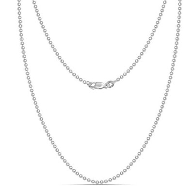 925 Sterling Silver Italian 2mm Diamond-Cut Bead Ball Strand Chain Necklace f...