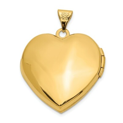 Pre-owned Wishing For Claudia 14k Gold Two-tone Heart Locket With Key Charm Inside Pendant - 1 Inch Length
