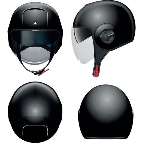 Cascos Shark negro abierto caras