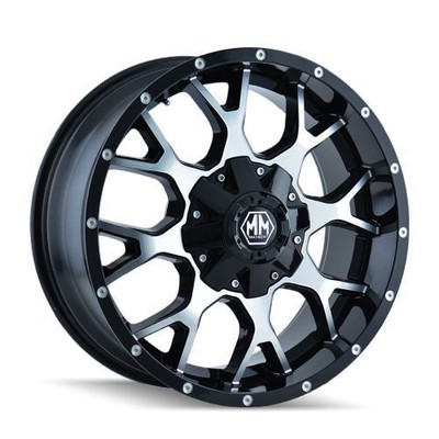 Mayhem 8015-2976B Warrior 8015 Gloss Black Machined 20X9 8-165.1/8-170 0mm