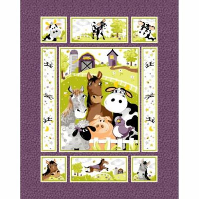 Barnyard Buddies From Susybee - Purple Panel  #20320-690