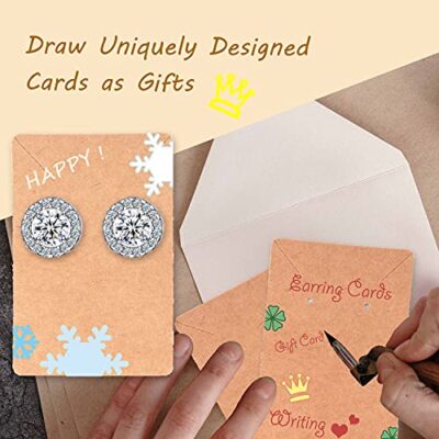 100 Pcs Earring Display Cards with 100 Jewelry Packaging for Earrings Necklace