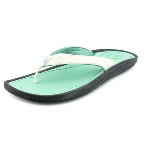 Olukai Hokua Sandals Flip Flops Mens 13 Gray Green Thong Comfort Casual Beach Olukai Hokua Sandals Grey Gray Thong Flip Flops Mens Size 13  main image 3