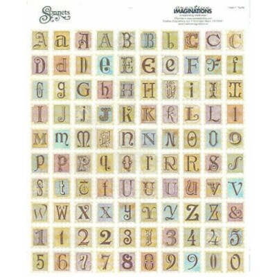 CREATIVE IMAGINATIONS SONNETS ALPHABET STAMPS 8 X 10 STICKERS SHEET RETIRED