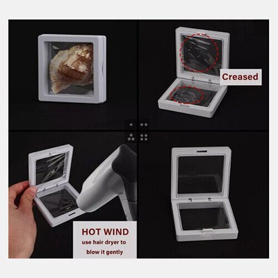 New 10Pcs White 3D Floating Coin Display Frame Holder Case Box For Jewelry Coins