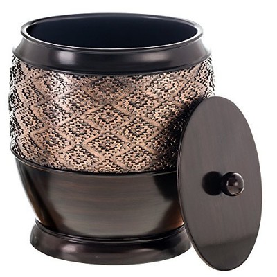 With Lid Decorative Waste Basket Durable Resin Slim Bathr