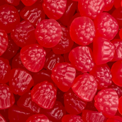 1 X 1KG BULK BAG ALLENS ALLEN'S RIPE RASPBERRY RASPBERRIES GUMMY GUMMI CANDY