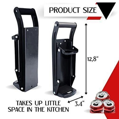 Can Crusher Wall Mounted Aluminum Can Crusher 16oz 12oz 8oz Heavy Duty Black