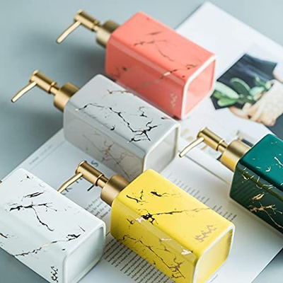 POSHOPS Soap Dispenser, Ceramic Marble Pattern Bathroom Accessories Hand E