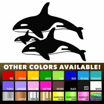 Killer Whale Family Vinyl Decal Sticker for Macbook Laptop Car Window Auto Truck
