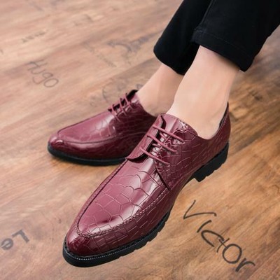 Details about / Mens Low Top Faux Leather Business Shoes Pointy Toe Oxfords Lace up Party Club L