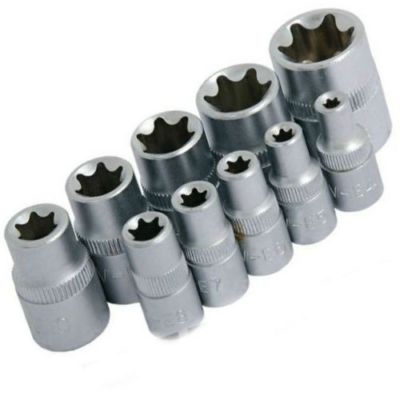 Neilsen Female Torx Sockets  Set TX/Star  3/8 & 1/4 Drive E Type Car Head 