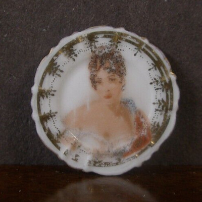 Porcelain  Plate ~ Portrait ~ Dollhouse  Miniature ~ UK ~ 1:12 scale ~  Room Box