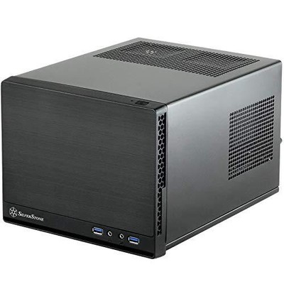 Ultra Compact Mini-ITX Computer Case with Solid Front Panel Black (SST-SG13B-...