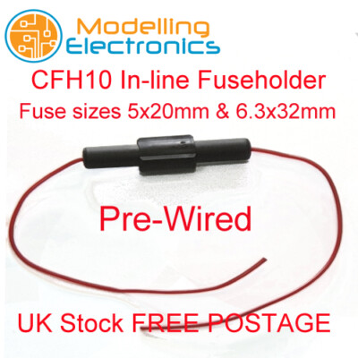 CFH10 Camdenboss Fuseholder, Inline, Universal for fuse sizes 5x20mm 6.3x32mm.