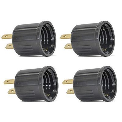 Outlet To Socket Adapter Polarized 2-Prong 660 Watt 125 Volt UL Listed 4 Pack