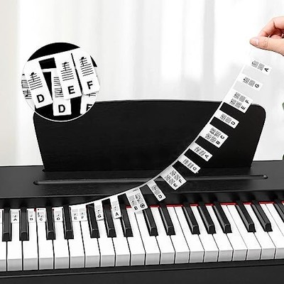 Piano Notes Guide for Beginner, Removable Piano Keyboard Note Classic Black
