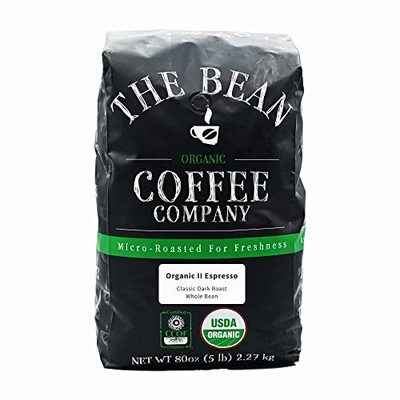 The Bean Coffee Company Organic Il Espresso, Classic Dark Roast, Whole Bean, Bag