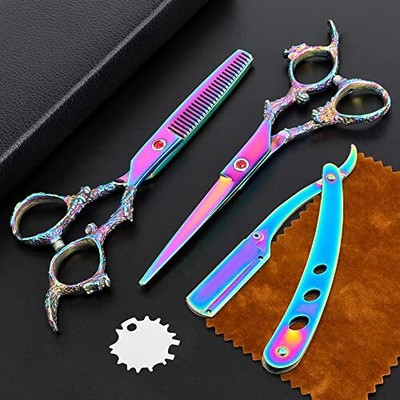 Professional Hair Cutting Scissors Sets Multifunctional Thinning Scissors Str...