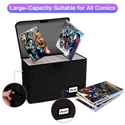 Book Storage Box Collapsible Comic Short Heavy Duty Comic Books Bin Container