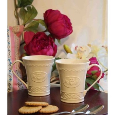 Belleek Claddagh Mugs, Set of 2