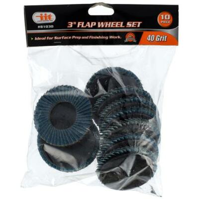 10pc 3" 40 Grit Flap Wheels  Surface Discs 1/4" Sanding Grinding Prep Pads 81030