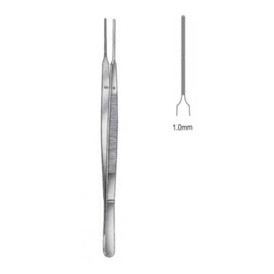 GERALD-DeBAKEY Tissue Forceps, 7'', Tips 1 mm Wide, Premium Stainless