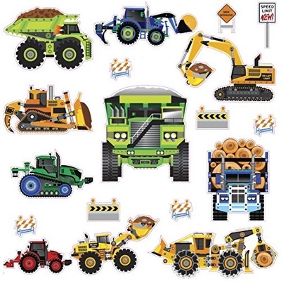  RoomMates SPD0003SCS Construction Vehicles Peel And Stick Wall Decals 18