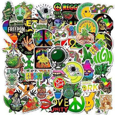 Weed Stickers, 200 Waterproof Stoner Vinyl Stickers for Adults, Stickers for