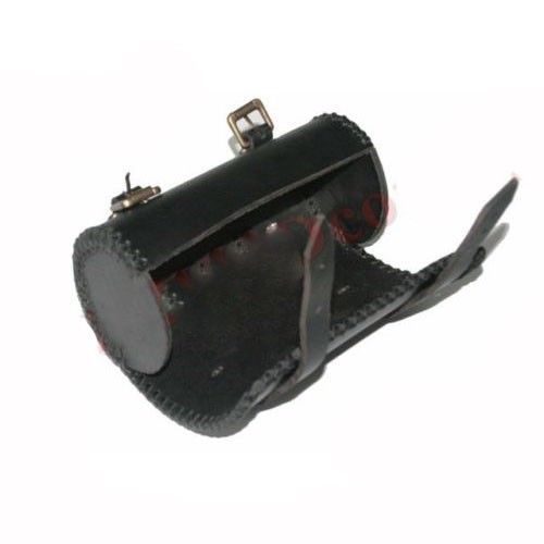 Black Leather Woven Edge Tool Bag Roll With Fitting For Norton BSA Triumph Ariel