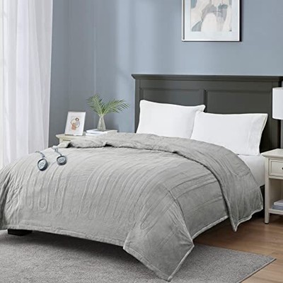 Electric Blanket Queen Size with Dual Control Soft Fleece Large Bed Sized Hea...