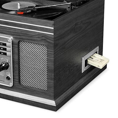 Victrola Nostalgic 6-in-1 Bluetooth Record Player & Multimedia Center with Bu...