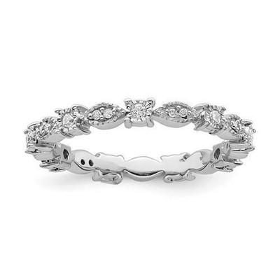Pre-owned Kabbalah King Platinum Sterling Silver & Diamonds Pave Set Eternity Stackable Band Ring Size 7