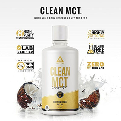 Clean MCT Oil: 100% Pure C8 Caprylic Acid Triglycerides | Best Ketogenic Diet |