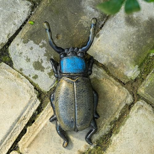 Sungmor Cast Iron Boot Jack Rustic Beetle Garden Decor Statue Boot Remove Helper