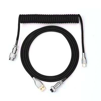 Mix 1.8m Coiled -C to USB A TPU Mechanical Keyboard Space Cable with Detachab...