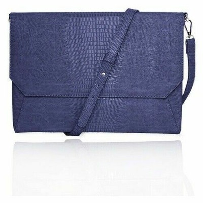 Francine Blue Lizard Sleeve 11  MacBook Air with Removable Strap Carrying Case