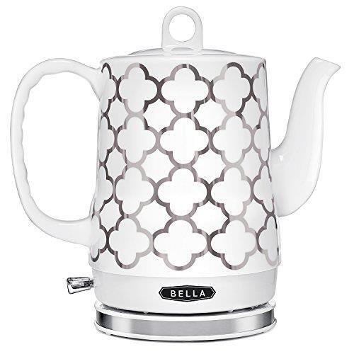 BELLA Electric Ceramic Tea Kettle， Boil Water Quickly,  Boil Dry Protection