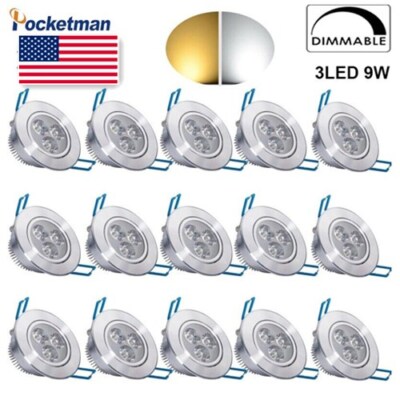 10x Downlight Dimmable LED Ceiling Recessed Cabinet Wall Spot Light Driver