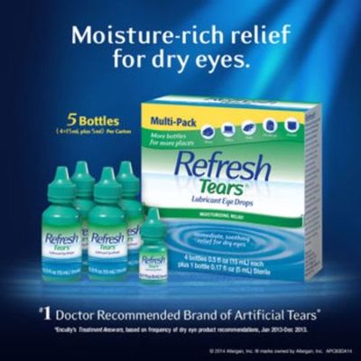 Refresh Tears Lubricant Eye Drops Multi-Pack 4 Plus 1 Bonus Bottle Moisture Dry