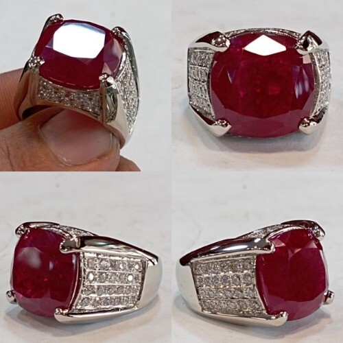 Pre-owned Handmade Afghani Ruby, Natural Ruby Silver Ring, Ruby Gemstone Ring Sterling Silver 925 In Pink